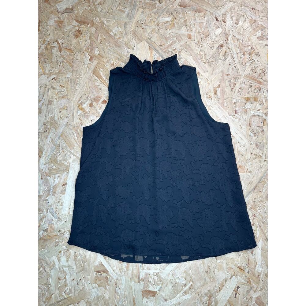 LOFT Women’s Black Sleeveless Texture Blouse Sz L